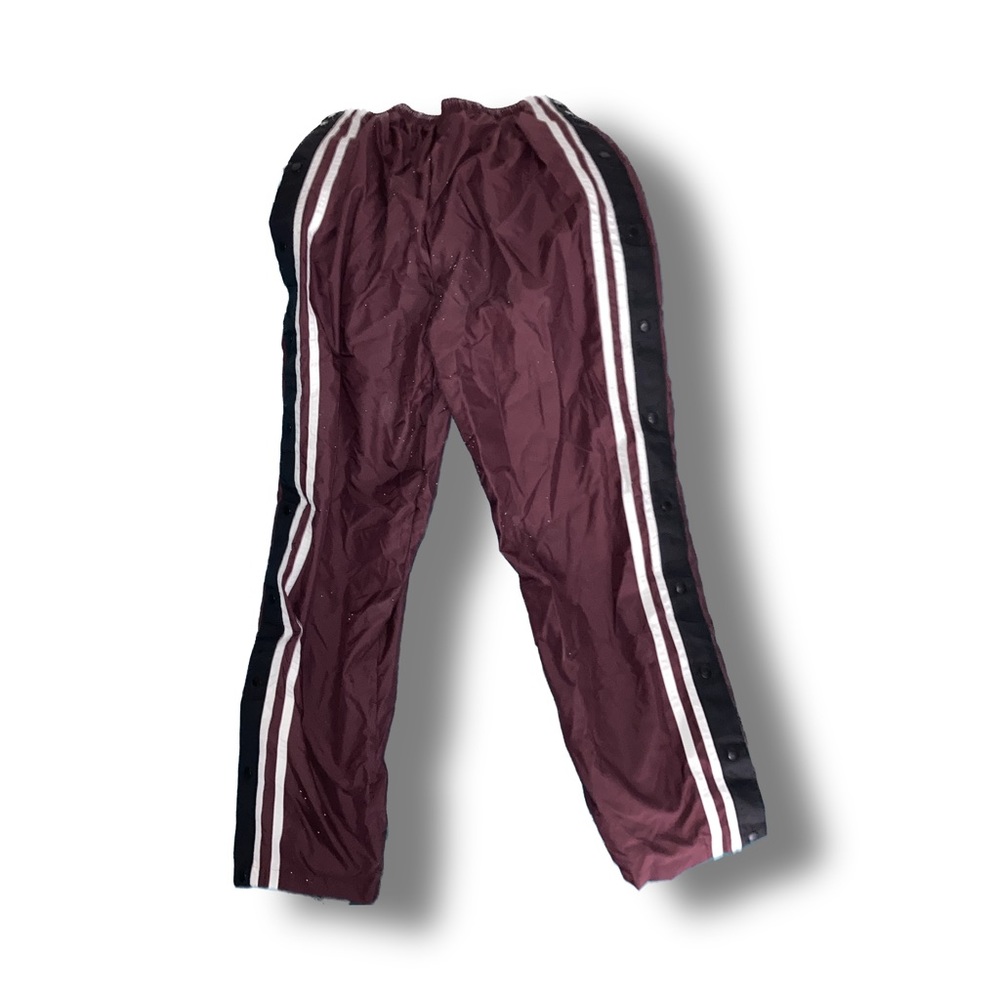 Maroon Retro Vintage Side Button Down Joggers